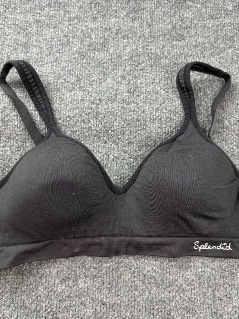 Splendid Womens Seamless Wireless Bralette Bra Black Size M Medium RN 15741